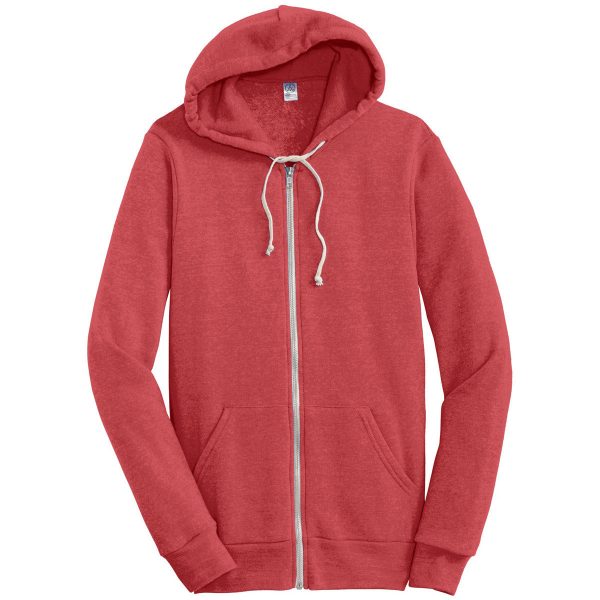 Alternative Apparel Men s True Red Rocky Eco-Fleece Full Zip Hoodie Supply