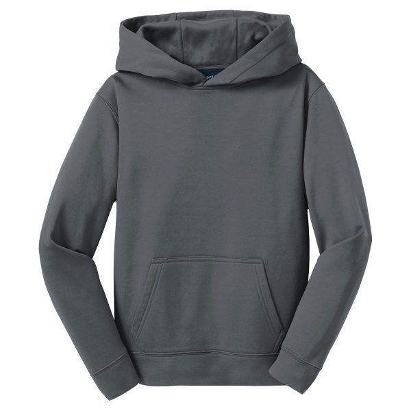 Sport-Tek Youth Dark Smoke Grey Sport-Wick Fleece Hooded Pullover For Discount