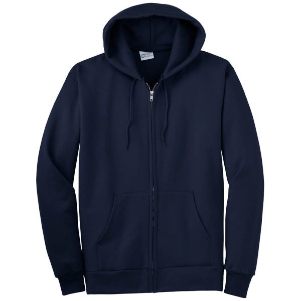 Port & Company Navy Ultimate Full Zip Hooded Sweatshirt For Cheap