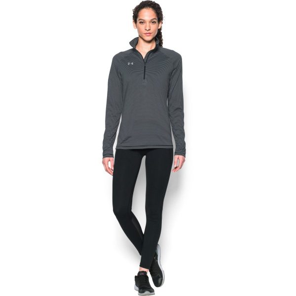 Under Armour Women s Black Steel Stripe Tech 1 4 Zip Fashion - Image 3