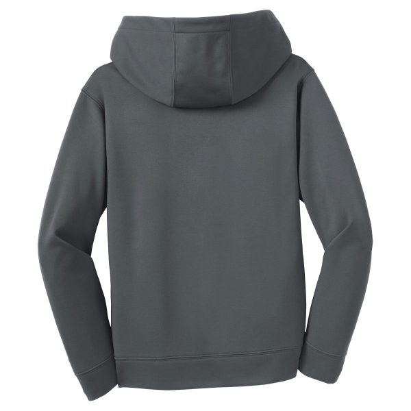 Sport-Tek Youth Dark Smoke Grey Sport-Wick Fleece Hooded Pullover For Discount - Image 2