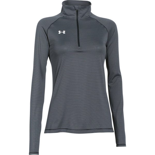 Under Armour Women s Black Steel Stripe Tech 1 4 Zip Fashion