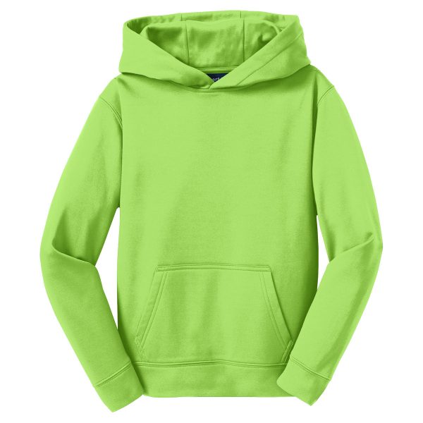 Sport-Tek Youth Lime Shock Sport-Wick Fleece Hooded Pullover Discount
