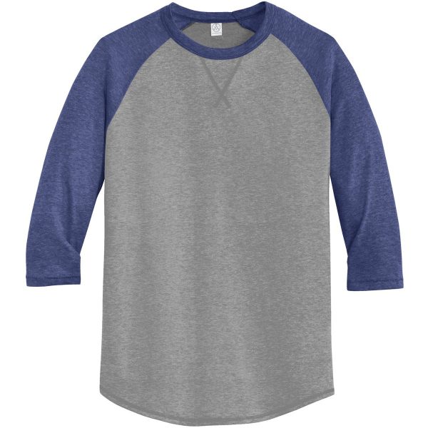 Alternative Apparel Men s Smoke Vintage Royal Dugout 3 4-Sleeve Vintage 50 50 Tee Online now