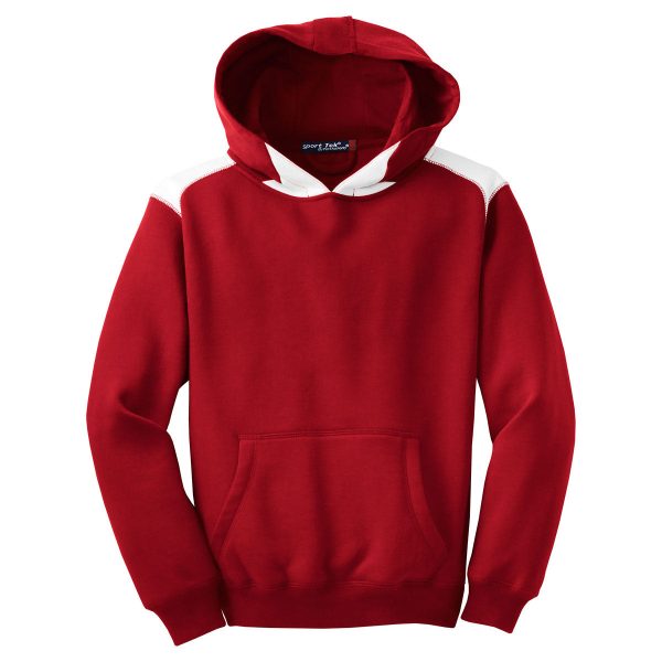 Sport-Tek Youth Red Pullover Hooded Sweatshirt with Contrast Color Online