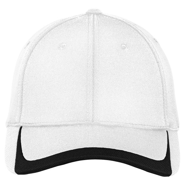 Sport-Tek White Black Pique Colorblock Cap Online Sale - Image 2