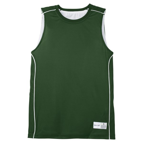 Sport-Tek Youth Forest Green PosiCharge Mesh Reversible Sleeveless Tee on Sale