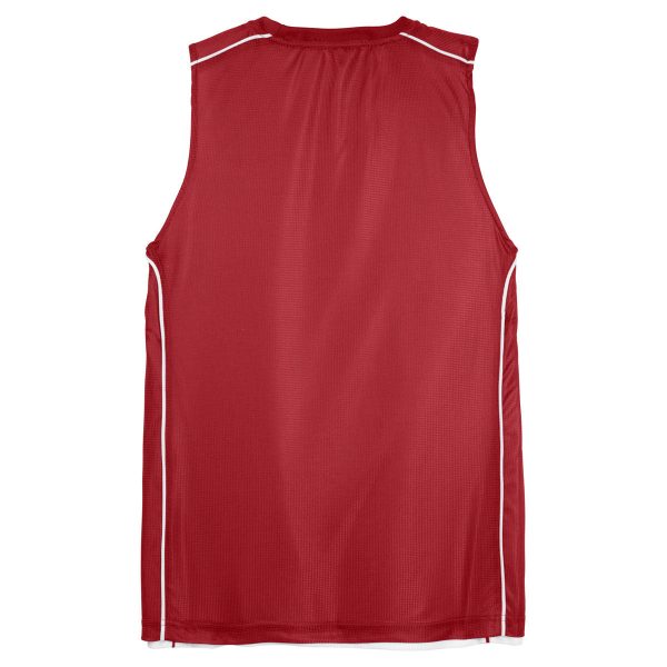 Sport-Tek Youth True Red PosiCharge Mesh Reversible Sleeveless Tee on Sale - Image 2