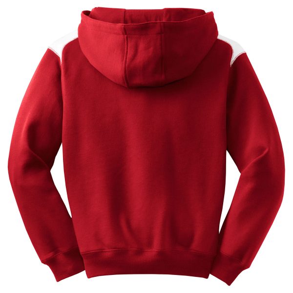 Sport-Tek Youth Red Pullover Hooded Sweatshirt with Contrast Color Online - Image 2