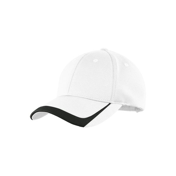 Sport-Tek White Black Pique Colorblock Cap Online Sale