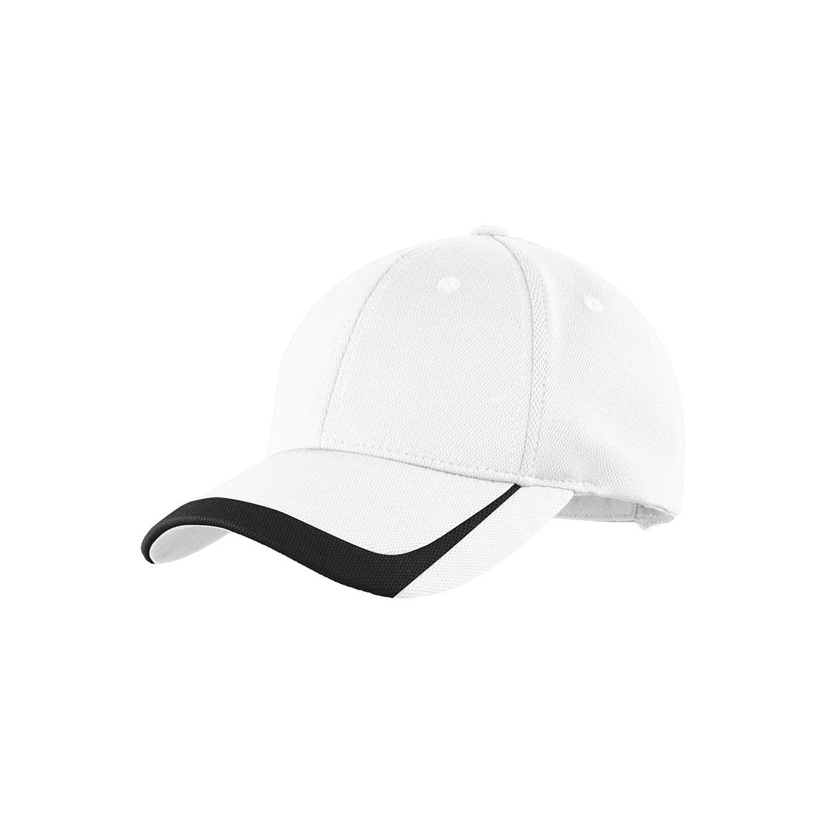 Sport-Tek White Black Pique Colorblock Cap Online Sale