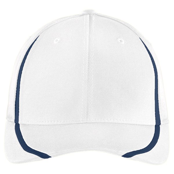 Sport-Tek White True Navy Flexfit Performance Colorblock Cap Discount - Image 2