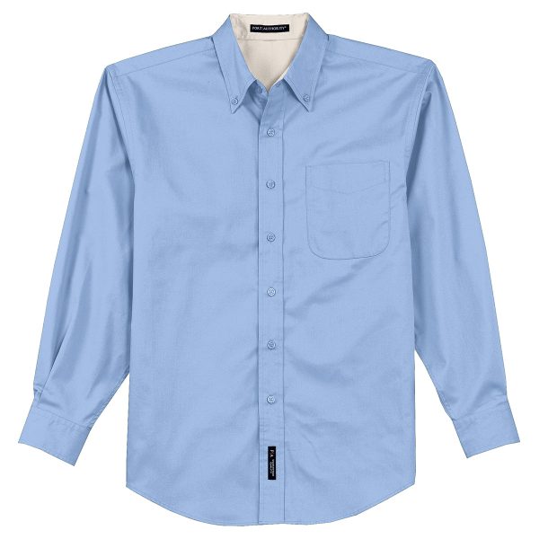 Port Authority Men s Light Blue Light Stone Tall Long Sleeve Easy Care Shirt Fashion