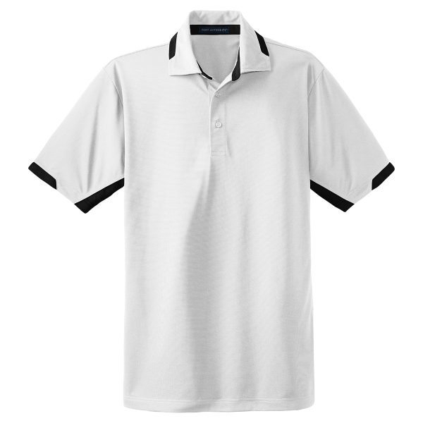Port Authority Men s White Black Tall Dry Zone Colorblock Ottoman Polo Discount
