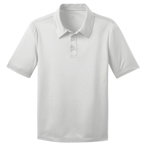 Port Authority Youth White Silk Touch Performance Polo Cheap