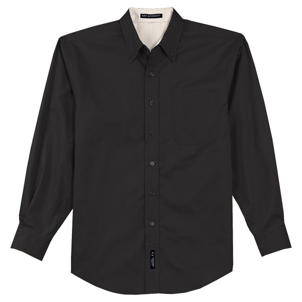 Port Authority Men s Black Light Stone Tall Long Sleeve Easy Care Shirt Online Sale