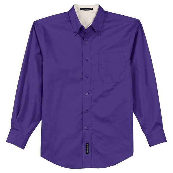 Port Authority Men s Purple Tall Long Sleeve Easy Care Shirt Cheap