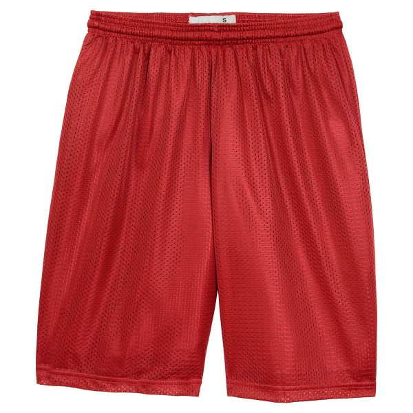 Sport-Tek Men s True Red Long PosiCharge Classic Mesh Short Fashion